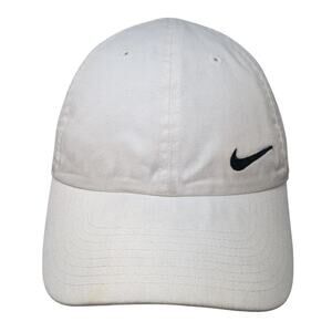 Nike Slideback Baseball Cap White One Size Adjustable Embroidered Swoosh
